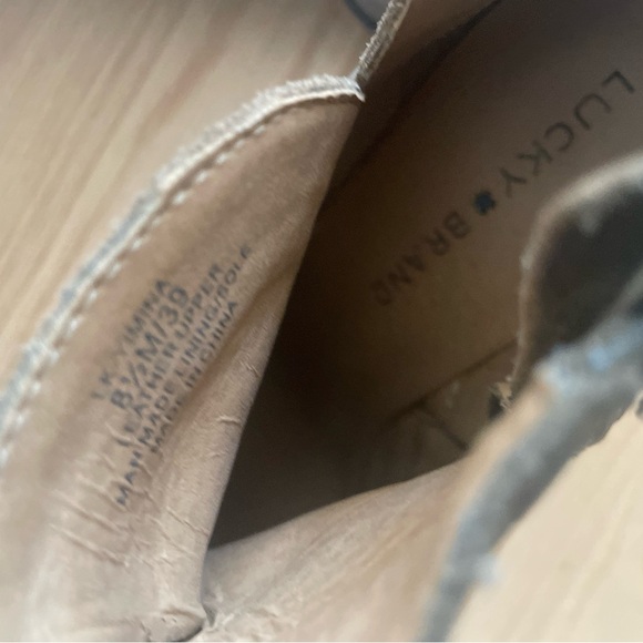 Lucky Brand LK-Yimina Women's Wedge Booties Boots Size 8.5 Suede Tan - Picture 5 of 9